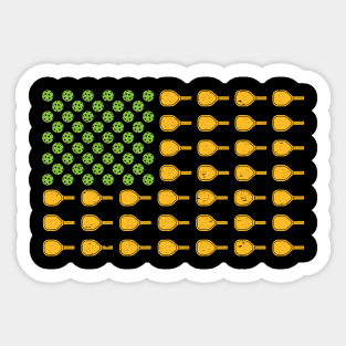 Pickleball American Flag Sticker